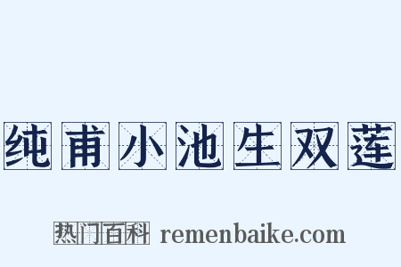 纯甫小池生双莲是什么意思的图片